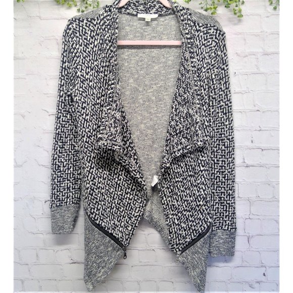 Nordstrom Sweaters - Nordstrom | DREW Asymmetrical Cardigan Grey Marbled Blue Zipper Detail Size Smal